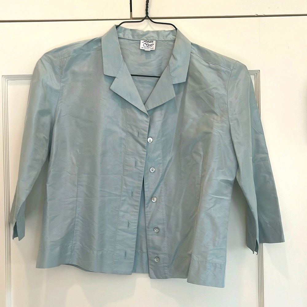 Margaret O’Leary 100% Silk Turquoise Jacket